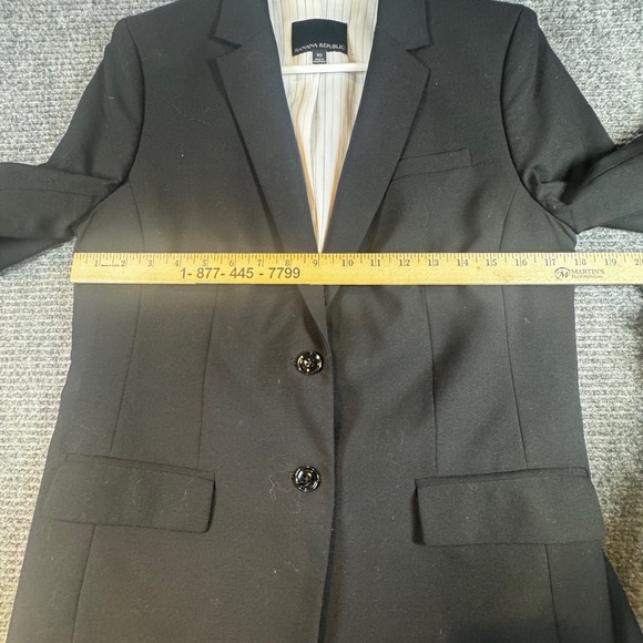 Banana Republic Black Wool Blend Blazer Jacket Size 10 - Picture 10 of 16